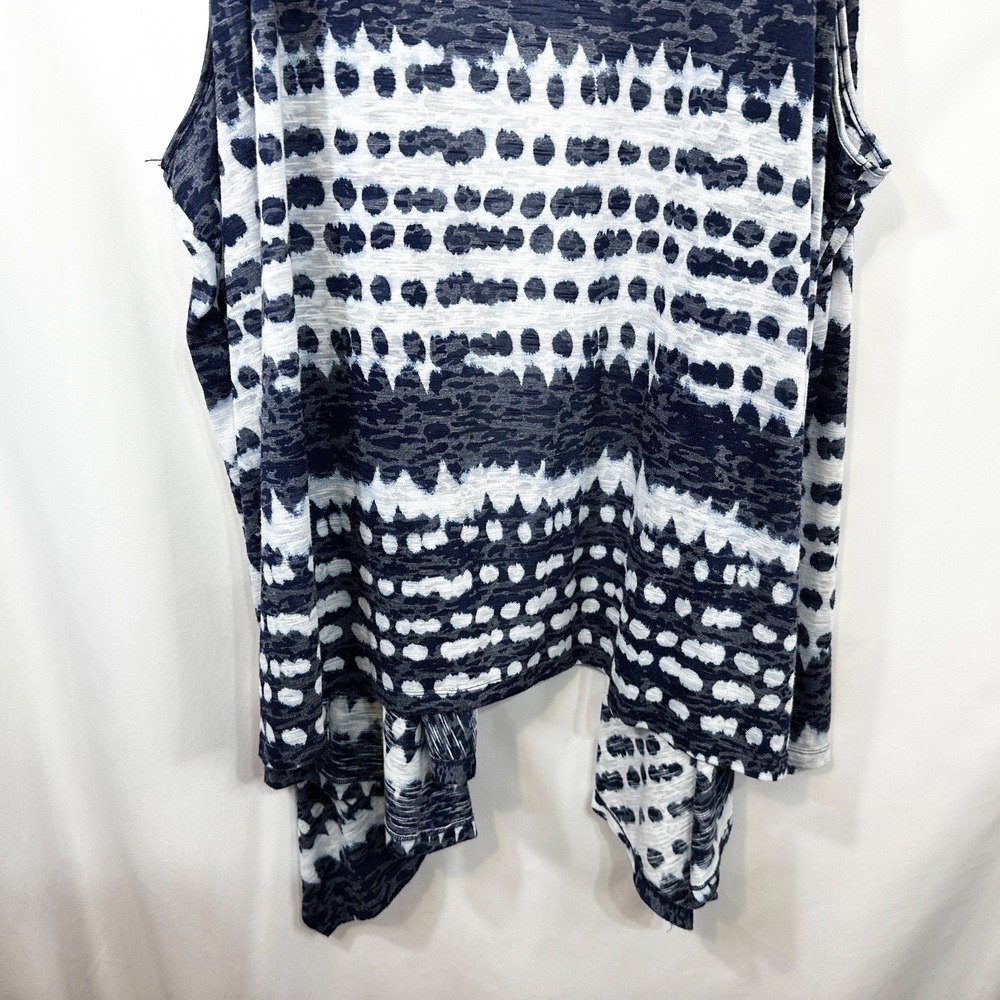 Catherines Plus Size‎ 34/36 Shrug 5X Navy Blue White Tie Dye Open Waterfall 1794 - Picture 6 of 7